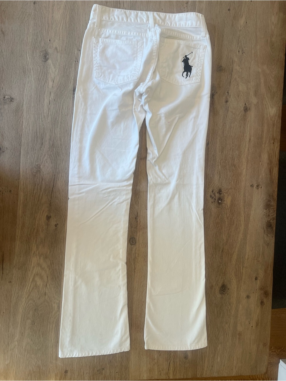 Vintage Ralph Lauren White Big Pony Bootcut Jeans Made in USA 27